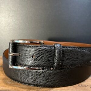 Brooks Brothers NWOT Black Pebble Grain Leather with SilverTone Buckle